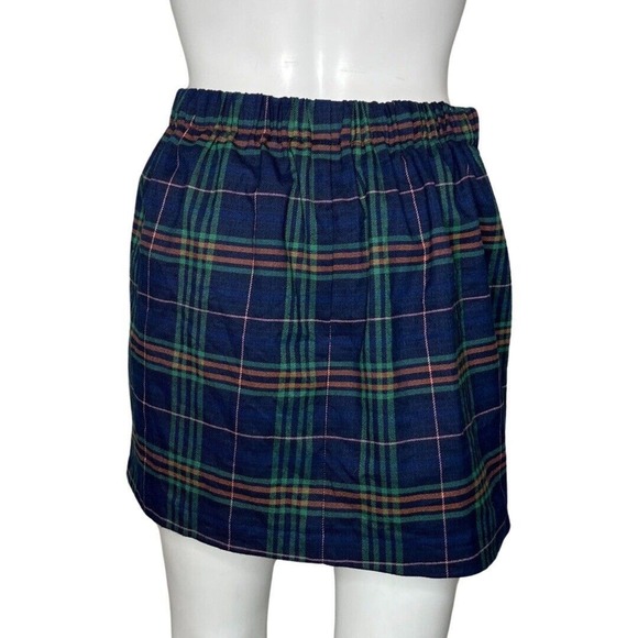 Wild Fable Skirt Women XS Blue Green Plaid Pencil Skirt Straight Preppy Academia - Picture 4 of 6